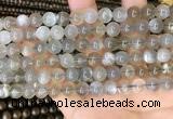 CMS1942 15.5 inches 8mm round grey moonstone beads wholesale