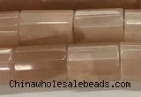 CMS1950 15.5 inches 10*14mm faceted tube moonstone beads