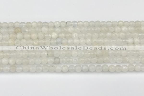 CMS2024 15.5 inches 4mm round white moonstone beads wholesale