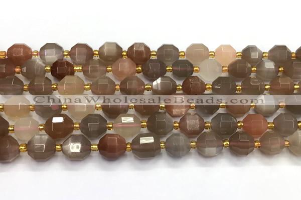 CMS2092 15 inches 9mm - 10mm faceted moonstone gemstone beads