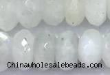 CMS2098 15 inches 6*9mm faceted rondelle white moonstone beads