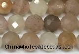 CMS2123 15 inches 6mm faceted rondelle moonstone beads