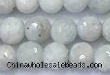 CMS2140 15 inches 6mm faceted round white moonstone beads