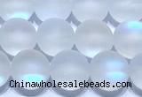 CMS2171 15 inches 6mm, 8mm, 10mm & 12mm round matte synthetic moonstone beads