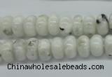 CMS218 15.5 inches 6*10mm rondelle white moonstone gemstone beads
