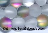 CMS2206 15 inches 6mm, 8mm, 10mm & 12mm round matte synthetic moonstone beads