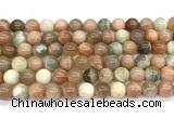 CMS2267 15 inches 8mm round rainbow moonstone beads wholesale
