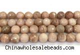 CMS2283 15 inches 12mm faceted round moonstone beads