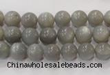 CMS304 15.5 inches 9mm round natural grey moonstone beads wholesale