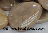 CMS32 15.5 inches 30*40mm flat teardrop moonstone gemstone beads