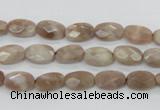 CMS33 15.5 inches 8*10mm faceted oval moonstone gemstone beads