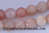 CMS352 15.5 inches 12mm faceted round natural pink moonstone beads