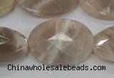 CMS38 15.5 inches 22*30mm faceted oval moonstone gemstone beads