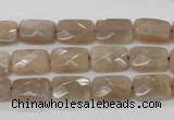 CMS40 15.5 inches 8*12mm faceted rectangle moonstone gemstone beads