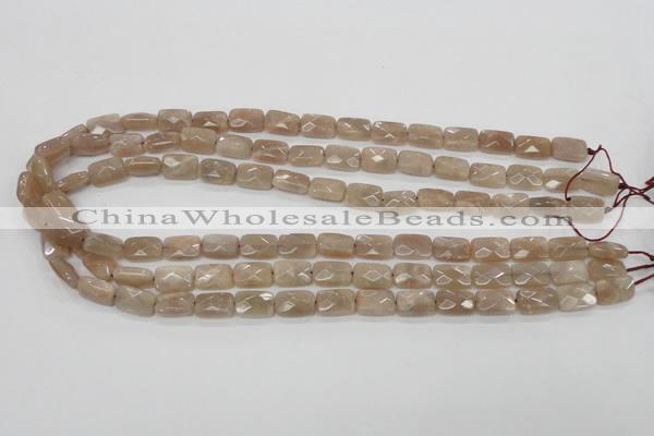 CMS40 15.5 inches 8*12mm faceted rectangle moonstone gemstone beads