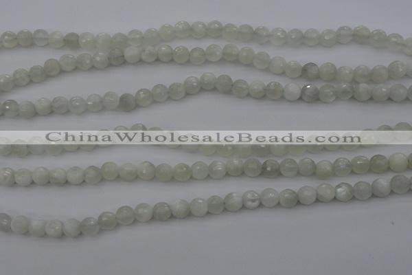 CMS452 15.5 inches 6mm faceted round white moonstone gemstone beads