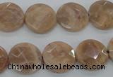 CMS47 15.5 inches 16mm faceted coin moonstone gemstone beads