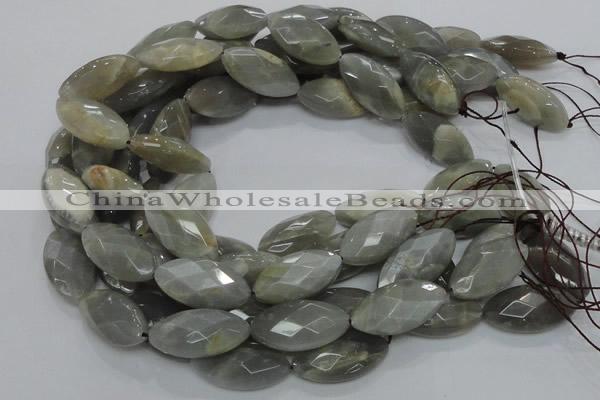 CMS52 15.5 inches faceted marquise 15*30mm moonstone gemstone beads