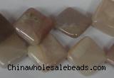 CMS531 15.5 inches 15*15mm diamond moonstone beads wholesale