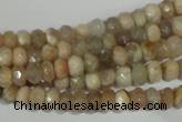 CMS563 15.5 inches 4*6mm faceted rondelle moonstone beads wholesale