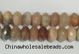 CMS565 15.5 inches 6*10mm faceted rondelle moonstone beads wholesale