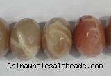 CMS568 15.5 inches 15*20mm faceted rondelle moonstone beads wholesale