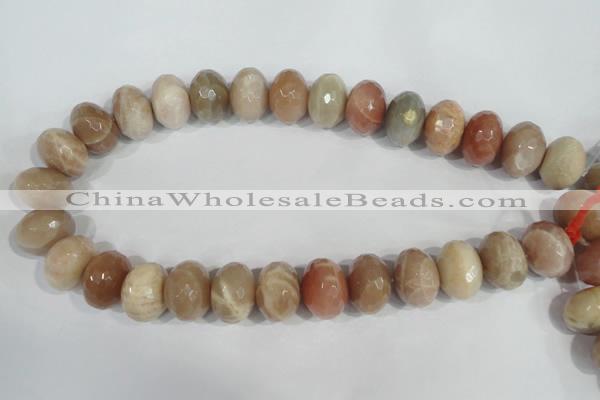 CMS568 15.5 inches 15*20mm faceted rondelle moonstone beads wholesale