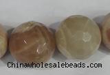 CMS578 15.5 inches 22mm faceted round moonstone beads wholesale