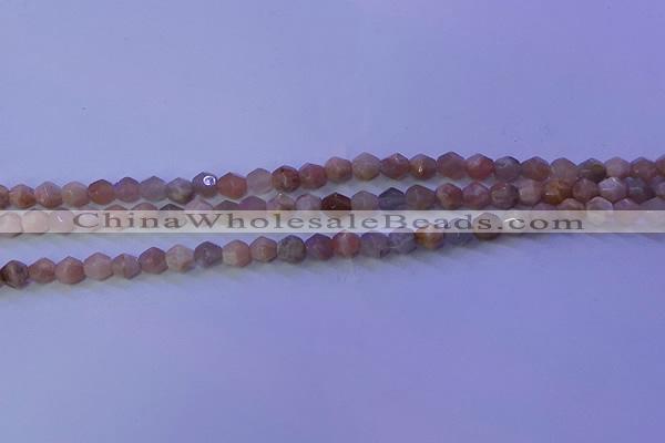 CMS580 15.5 inches 5*6mm faceted nuggets moonstone gemstone beads