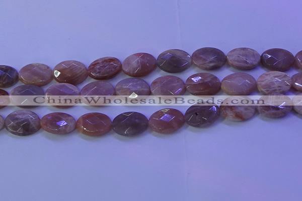 CMS586 15.5 inches 13*18mm faceted oval moonstone gemstone beads