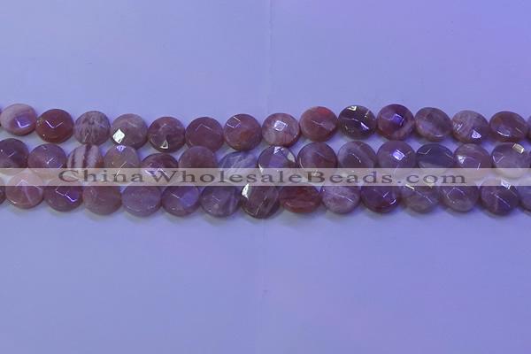 CMS589 15.5 inches 10mm faceted coin moonstone gemstone beads