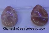 CMS598 Top drilled 18*25mm flat teardrop moonstone gemstone beads