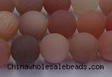 CMS614 15.5 inches 12mm round matte moonstone beads wholesale