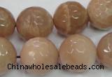 CMS64 15.5 inches 18mm faceted round moonstone gemstone beads