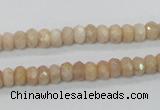 CMS66 15.5 inches 4*6mm faceted rondelle moonstone gemstone beads