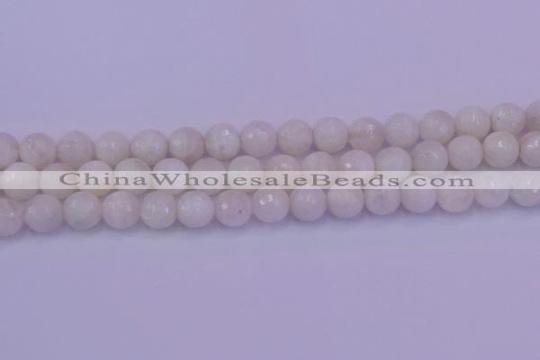 CMS663 15.5 inches 10mm faceted round white moonstone beads