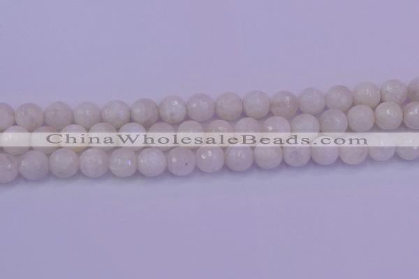 CMS663 15.5 inches 10mm faceted round white moonstone beads