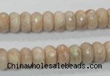 CMS67 15.5 inches 5*10mm faceted rondelle moonstone gemstone beads