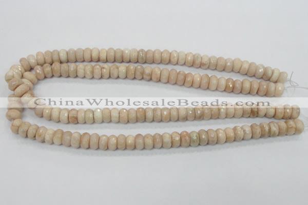 CMS67 15.5 inches 5*10mm faceted rondelle moonstone gemstone beads