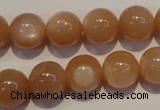 CMS704 15.5 inches 12mm round peach moonstone beads wholesale