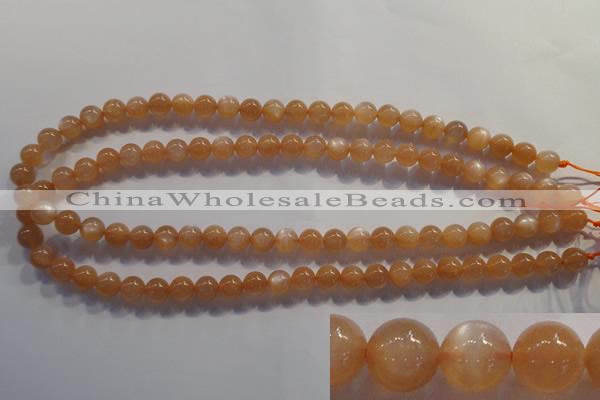 CMS732 15.5 inches 8mm round A grade natural peach moonstone beads