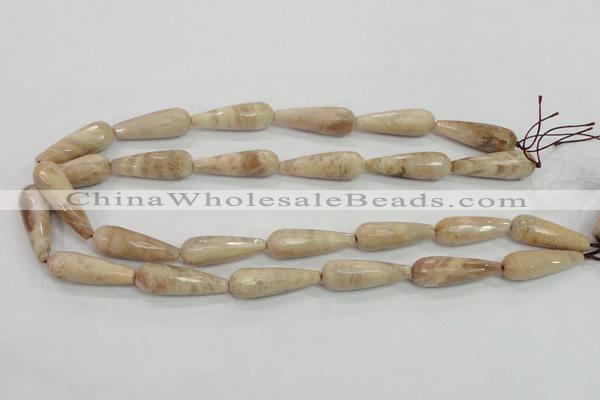 CMS76 15.5 inches 10*30mm faceted teardrop moonstone gemstone beads