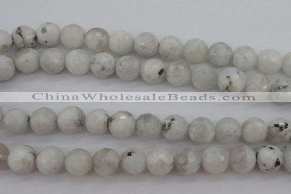 CMS804 15.5 inches 12mm faceted round white moonstone beads