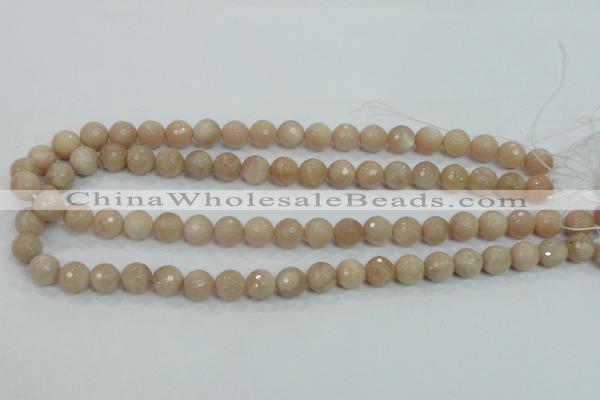 CMS84 15.5 inches 10mm faceted round moonstone gemstone beads