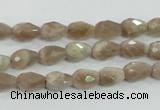 CMS87 15.5 inches 6*9mm faceted teardrop moonstone gemstone beads