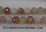 CMS871 15.5 inches 8mm faceted round moonstone gemstone beads