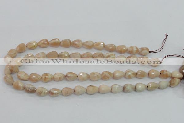 CMS89 15.5 inches 10*14mm faceted teardrop moonstone gemstone beads