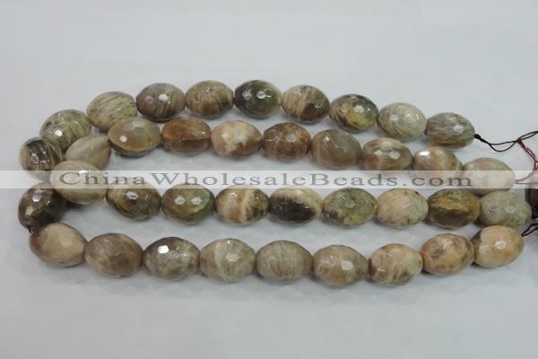 CMS94 15.5 inches 15*20mm faceted rice moonstone gemstone beads