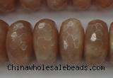 CMS953 15.5 inches 7*14mm faceted rondelle A grade moonstone beads