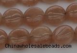 CMS956 15.5 inches 8mm flat round A grade moonstone beads